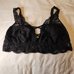 Elegant Black Lace Bralette, Sz 2xl